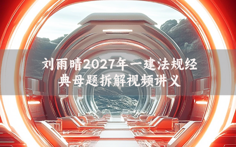 刘雨晴2027年一建法规经典母题拆解视频讲义百度网盘