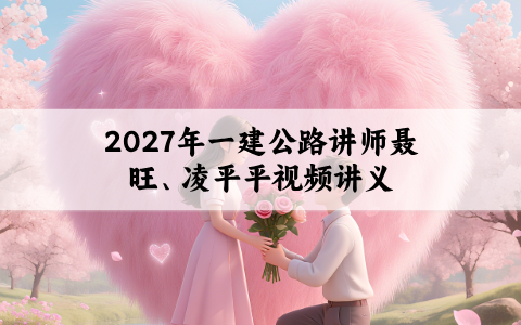 2027年一建公路讲师聂旺、凌平平视频讲义_教材精讲班