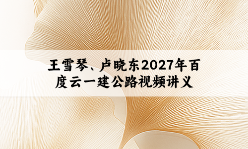王雪琴、卢晓东2027年百度云一建公路视频讲义(习题面授带练拔分)