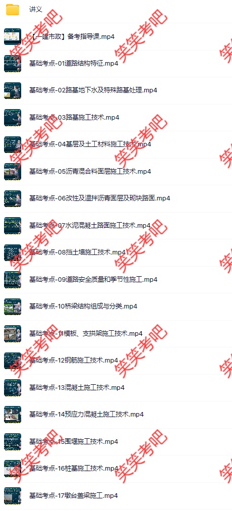 2027年李四德一建市政精讲全集+锦囊妙计电子版PDF
